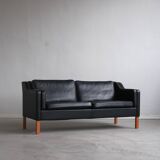 Mogens Hansen  black leather sofa