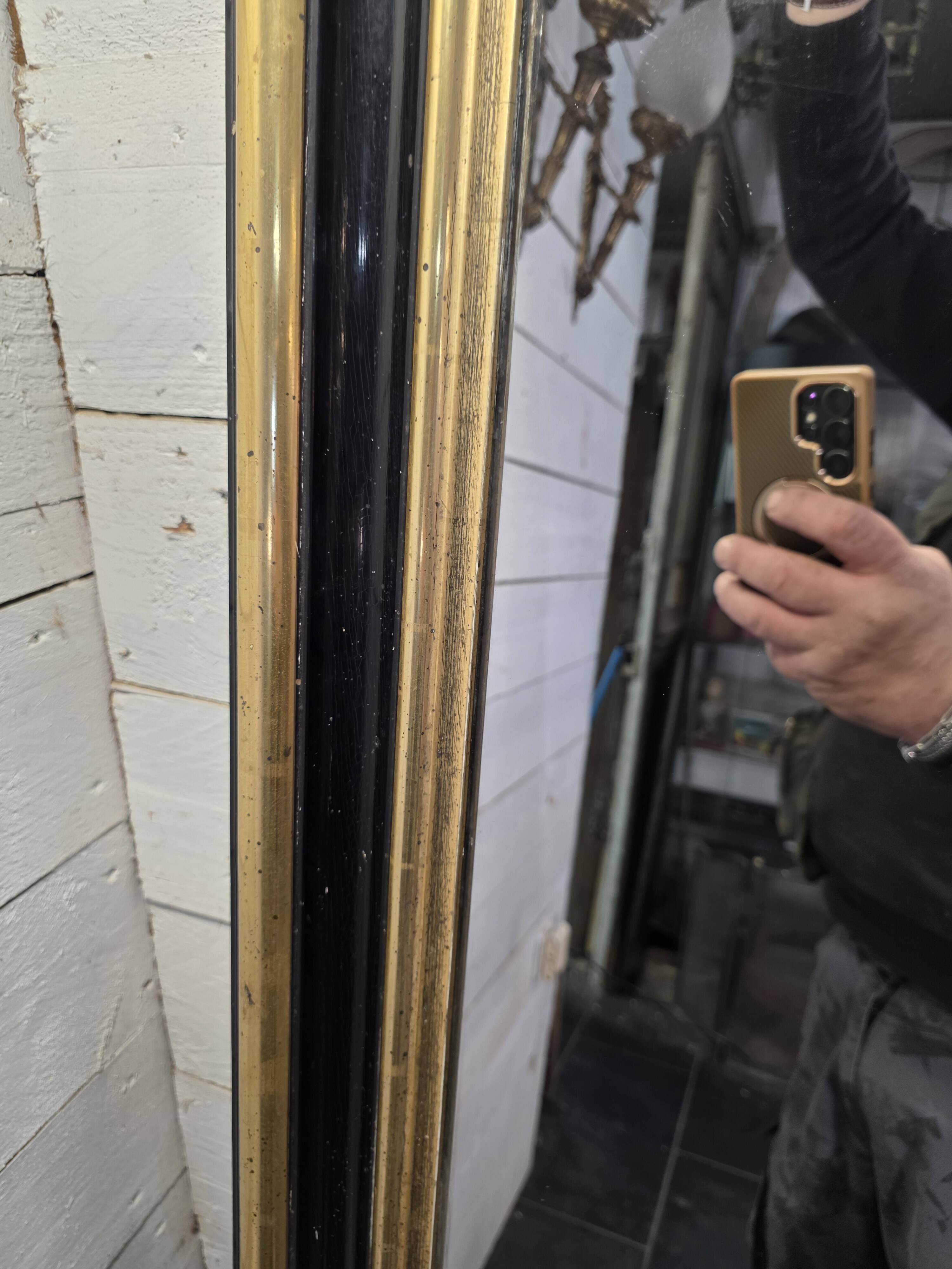Napoleon III mirror from the 19th century with gold leaf, 190cm H