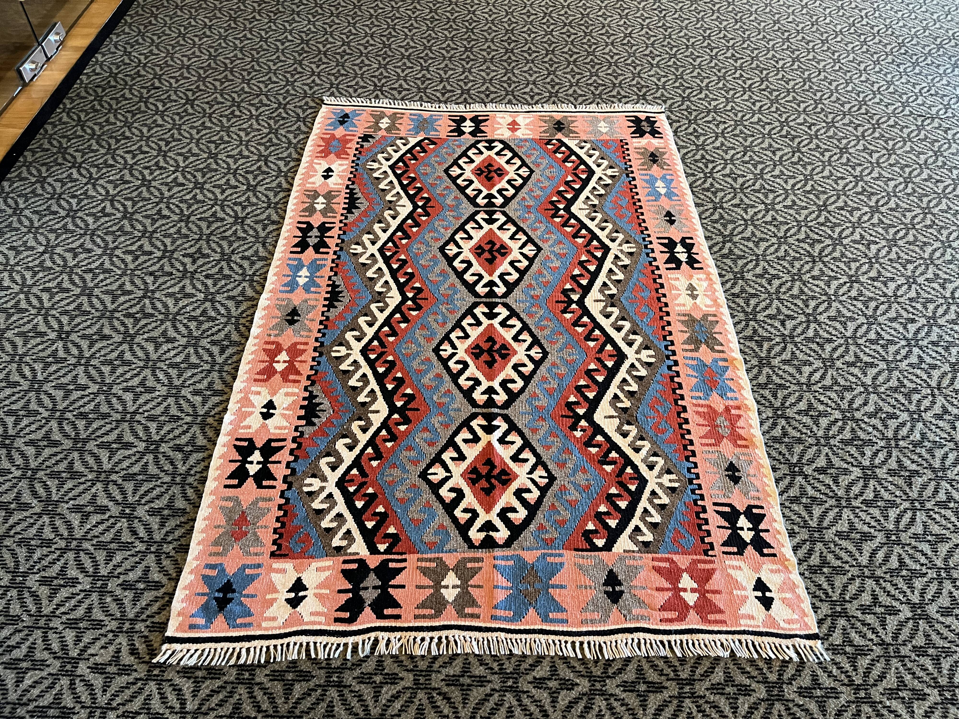 Handmade Colorful Kelim Carpet
