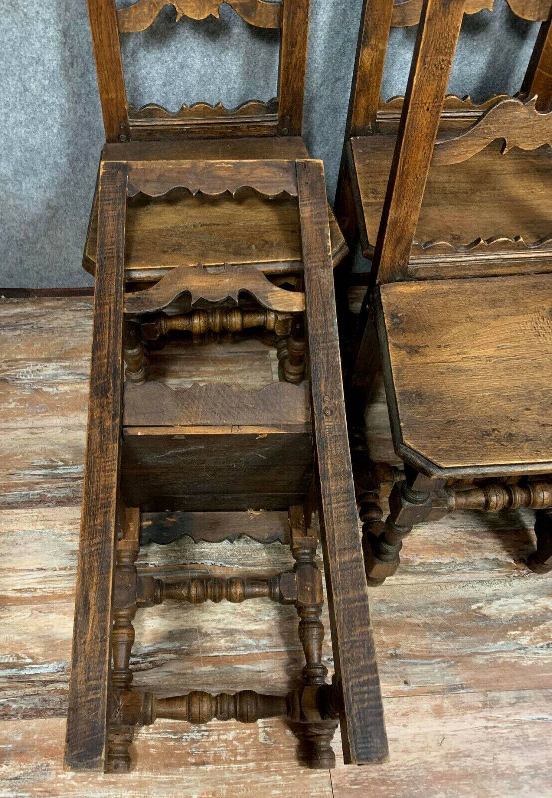 Set of 6 Lorraine chairs in solid oak circa 1850