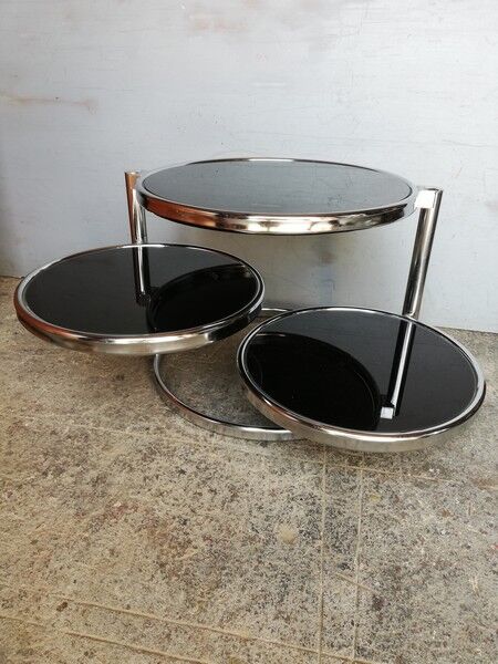 1970 design coffee table with 3 trays