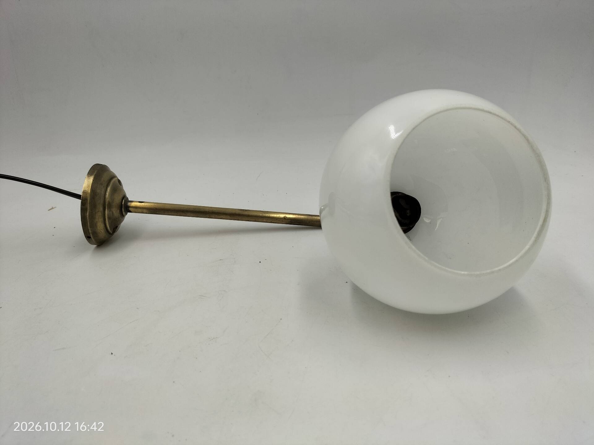Brass and glass wall light
