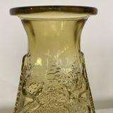 Paire de vases en verre jaunes années 40
