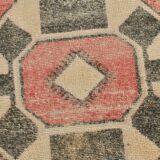 4x12 Coral Red & Beige Vintage Runner Rug,106x375 Cm