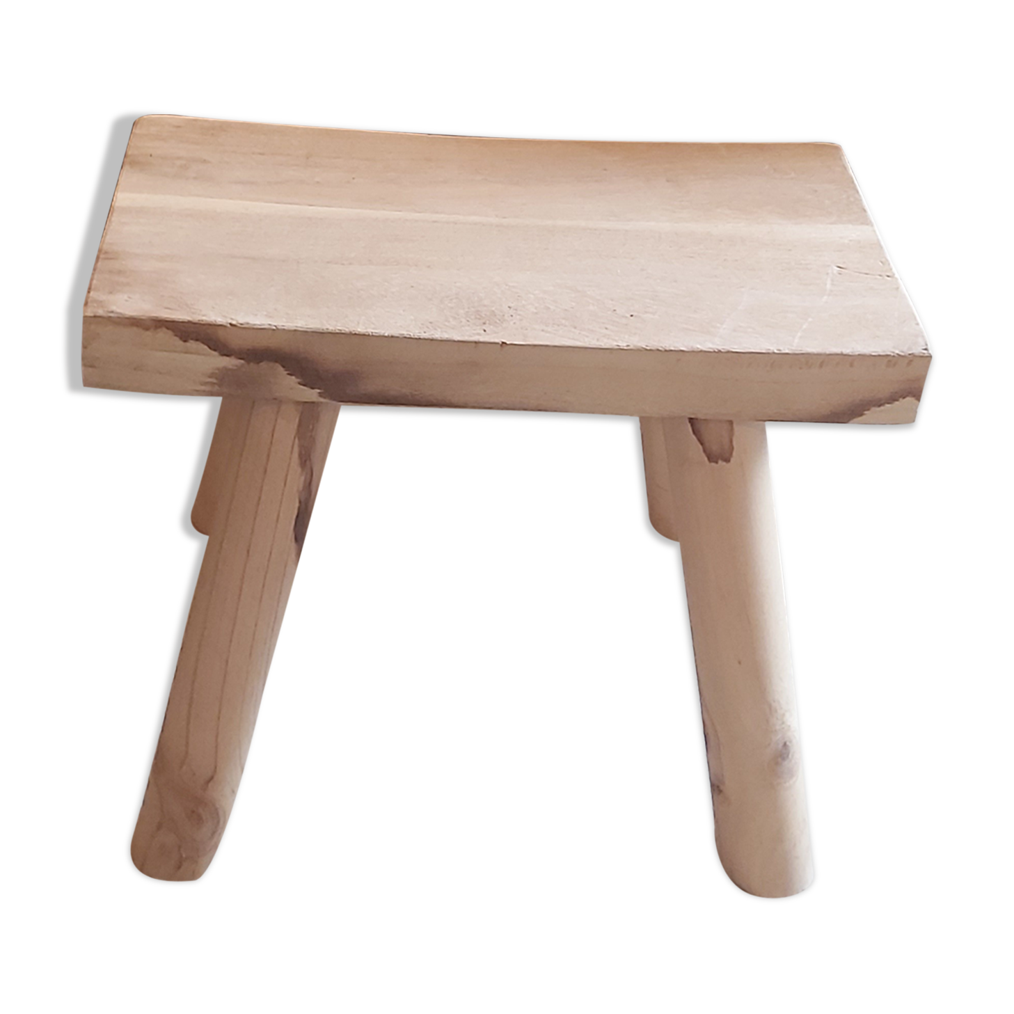 Solid wood raw stool