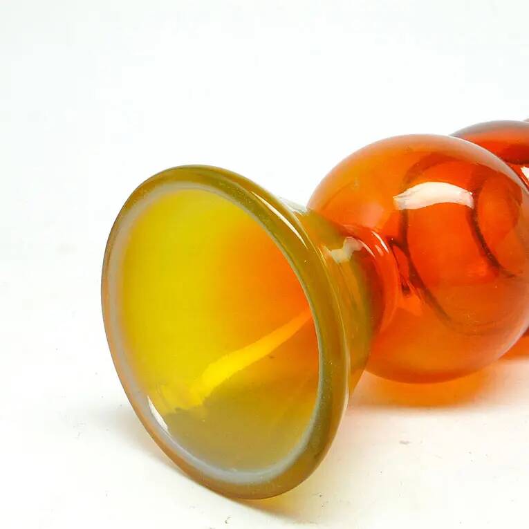 Vase bonhomme de neige, postmodernisme, verre, conçu par K. Krawczyk, Pologne, années 1970