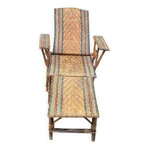 chaise longue rotin 1910/1920