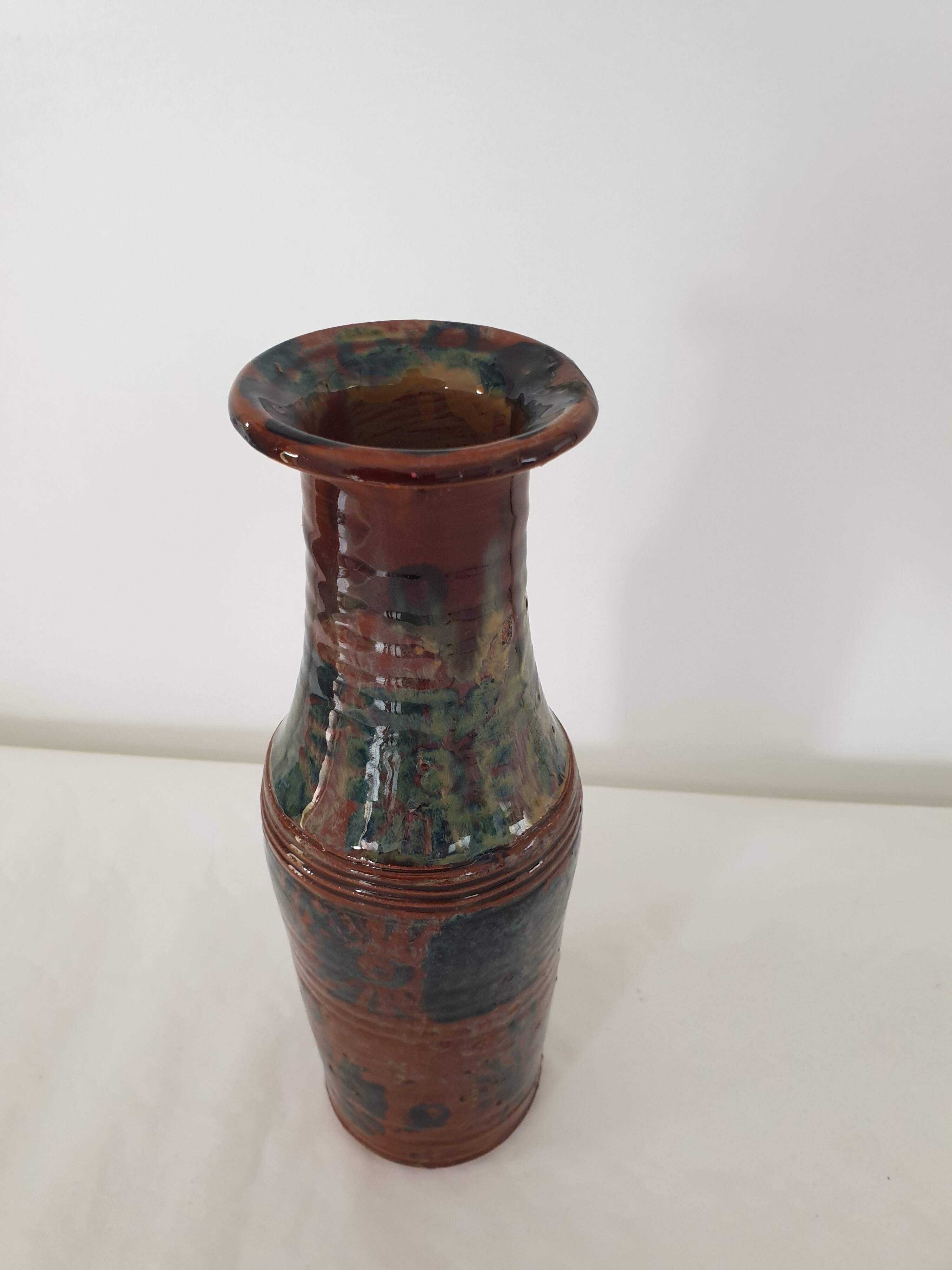Vase en céramique Signé Dacier / Faque - Hauteur 26.5cm
