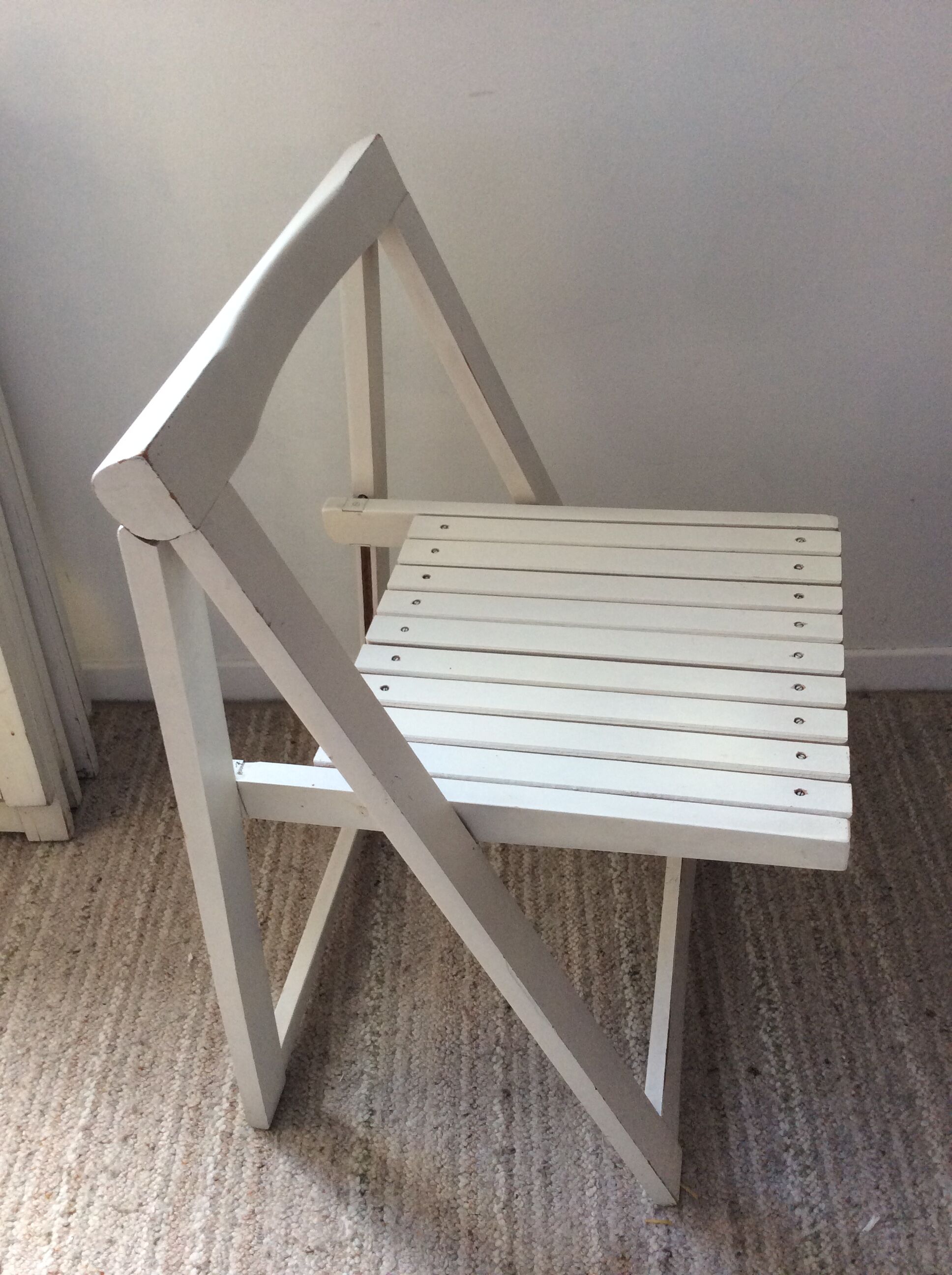 Series of 4 Italian folding chairs from the 70s
