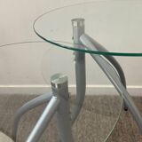 Duo of designer nesting tables with tripod base