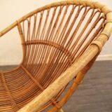 Rohe Noordwolde (Dutch design) vintage rattan armchair from the 1960s