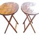 Oval teak wooden folding boat table 1970 Wooden side table sold individually