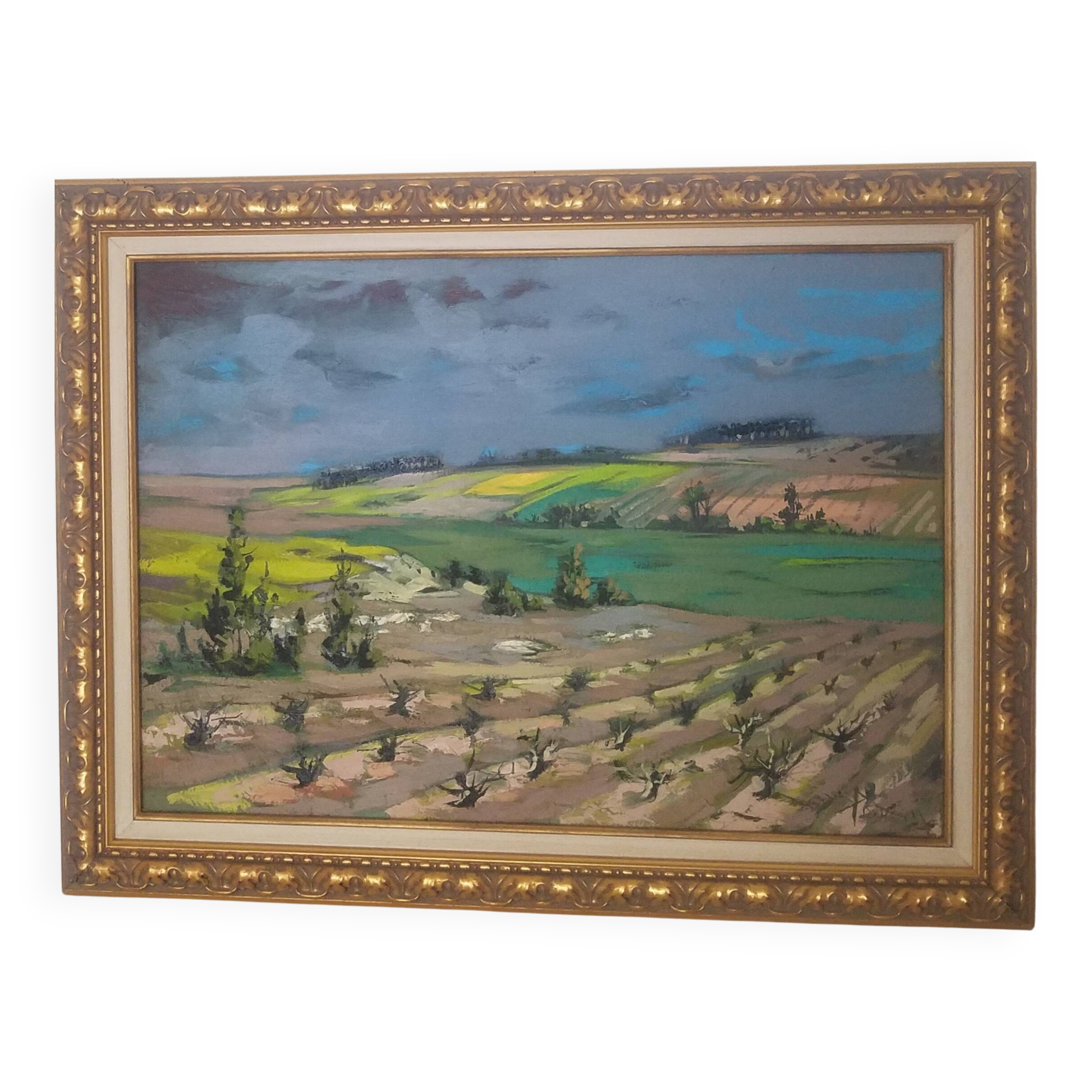 Vintage oil painting on canvas