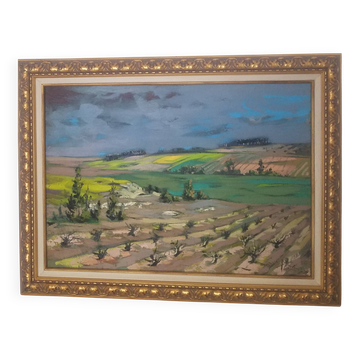 Peinture à l'huile sur toile vintage