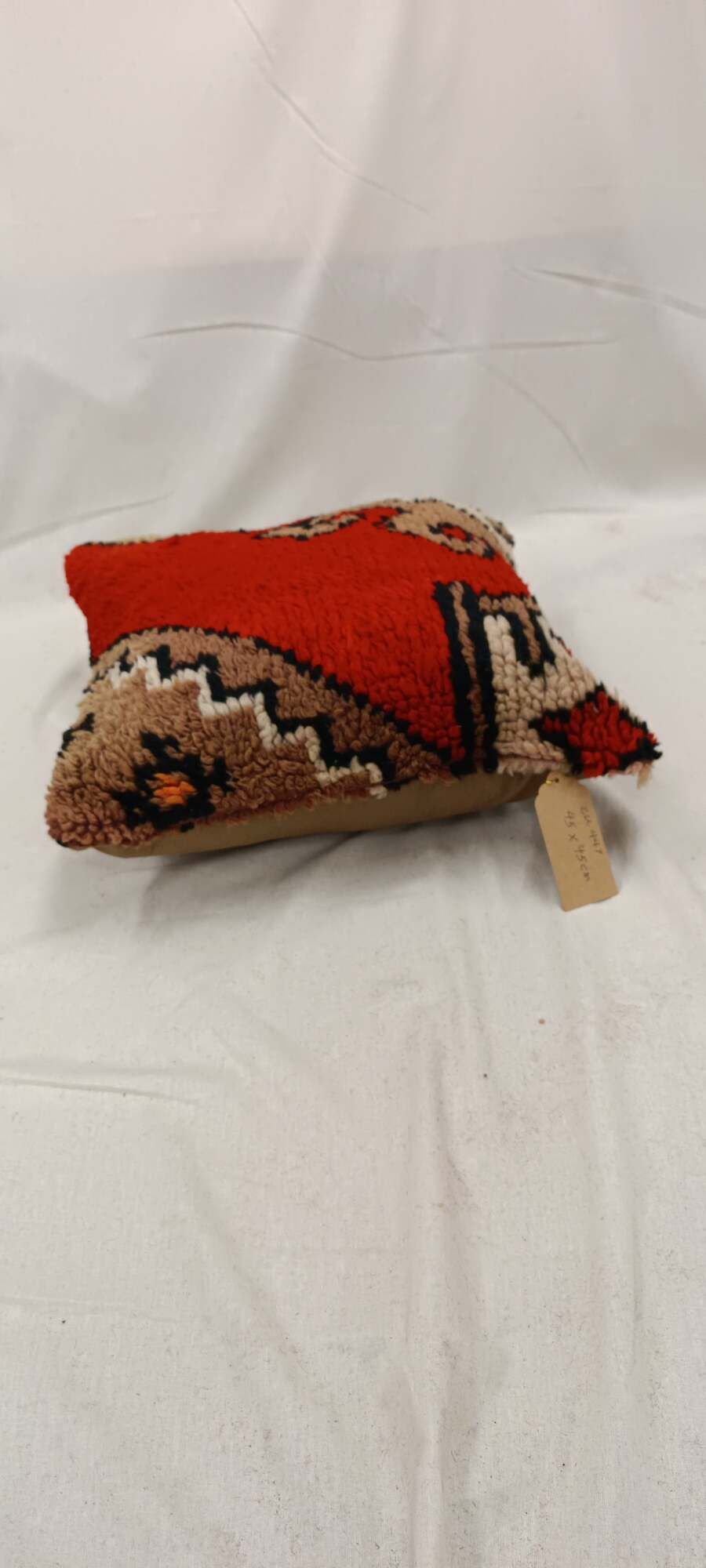 Traditional Red Wool Cushion Cover, Vintage Turkish Kilim Pillow Home Decor
