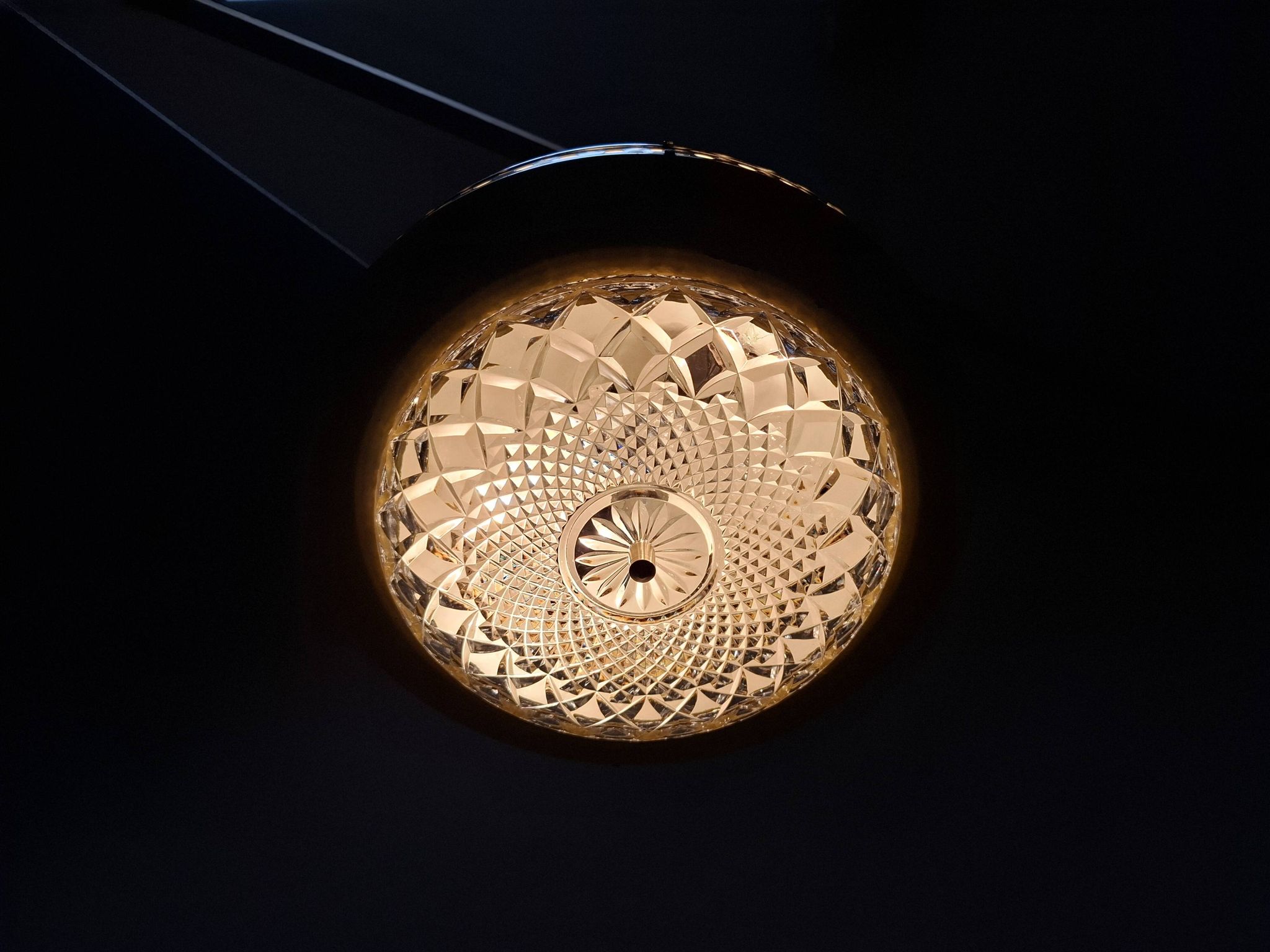1970s Ludib Mid-Century Pendant Lamp in Yellow Metal, Brass and Glass