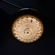 1970s Ludib Mid-Century Pendant Lamp in Yellow Metal, Brass and Glass