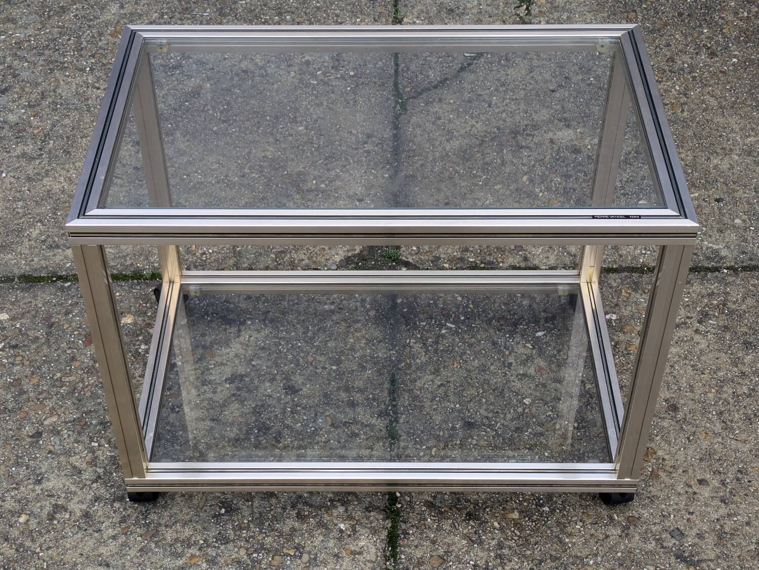 Small serving table on wheels Pierre Vandel 1970