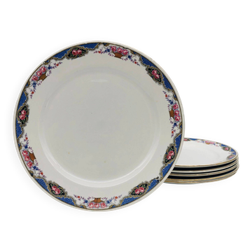 6 Flat Plates "Sarreguemines & Digoin"