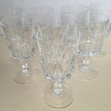 Set of 8 crystal wine glasses