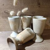 5 vintage 1960s/70s light pyrite stone coffee/tea mugs