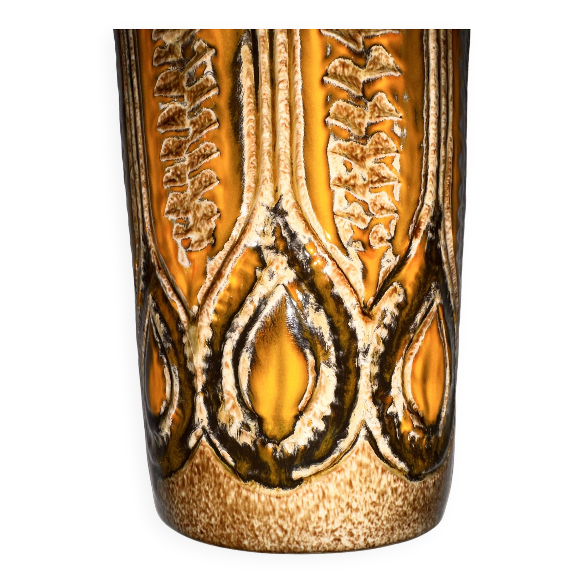 Ceramic frustoconical vase by Jean Varoqueaux for Périgord pottery