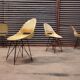Set of 4 beige chairs by Miroslav Navràtil by Vertex