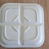 Flat with 4 compartments in earthenware floral decoration