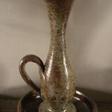Vintage cellar rat pyrite stoneware candle holder