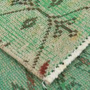6x9 Vintage Green Geometric Pattern Anatolian Vintage Rug, 179x283 Cm