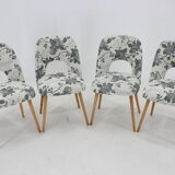 1960s Set of Four Oswald Haerdtl dining Chairs in Fabric ,Czechoslovakia