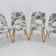 4 chaises de salle à manger Oswald Haerdtl en tissu, Tchécoslovaquie