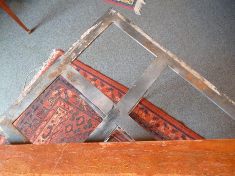 Wrought iron and marble console table