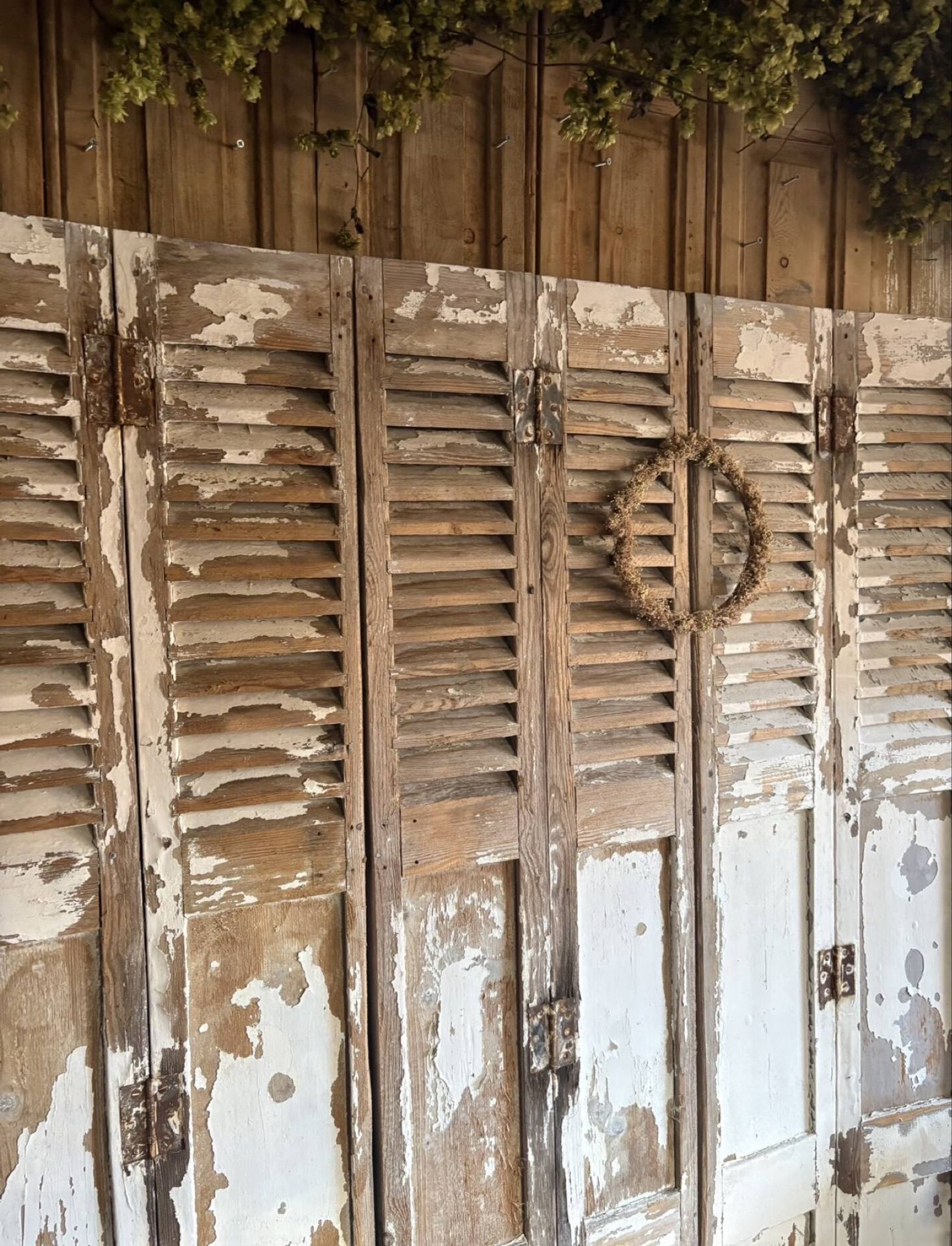 Ensemble d’anciens volets en bois