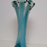 Murano blue glass paste vase