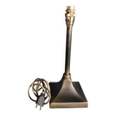 Ancien pied de lampe en bronze, patine brune - Made in England