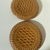 Set of 2 gien earthenware slush trivets - val d'or creation, imitation mustard yellow