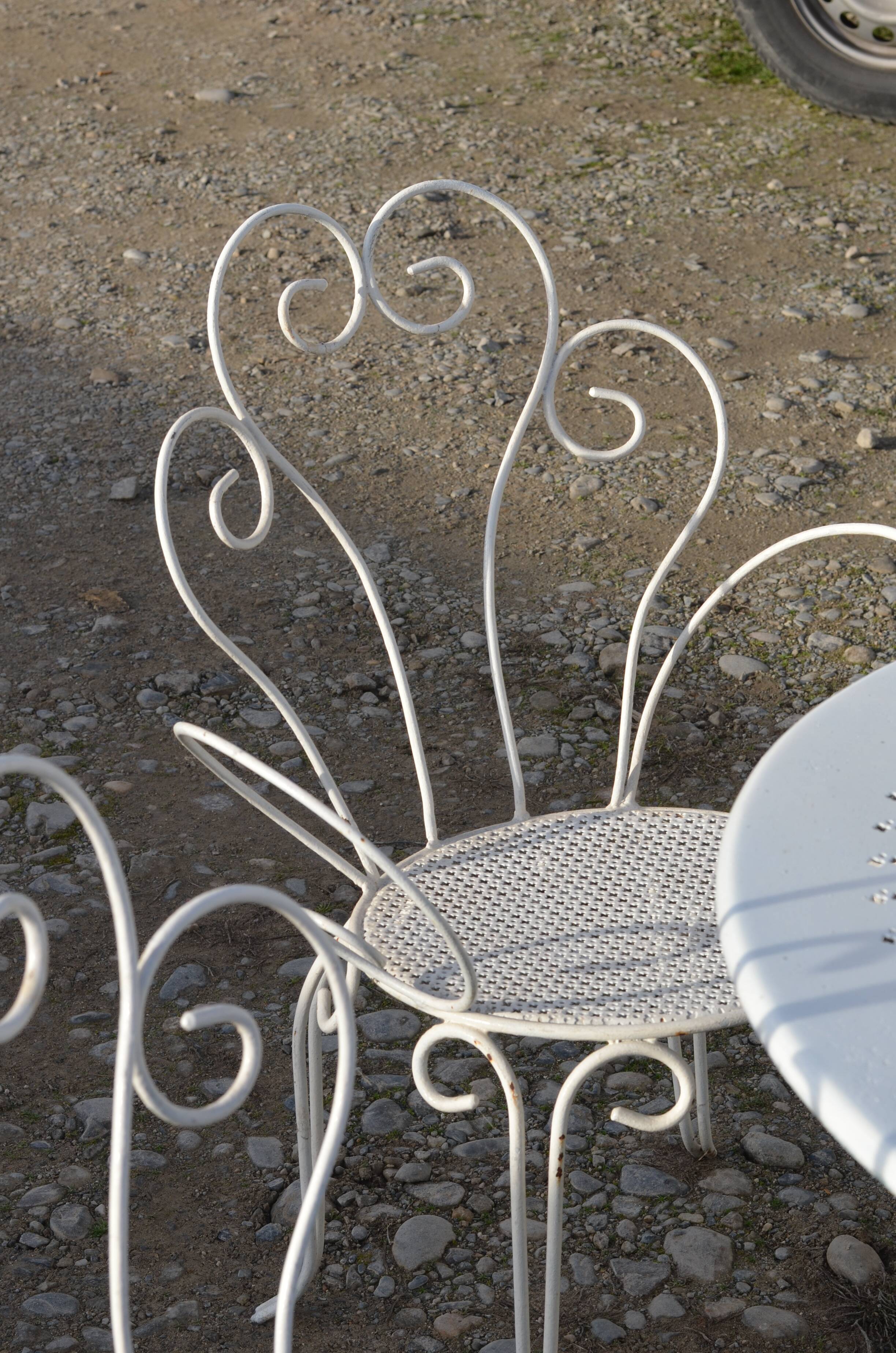 Wrought iron garden furniture
