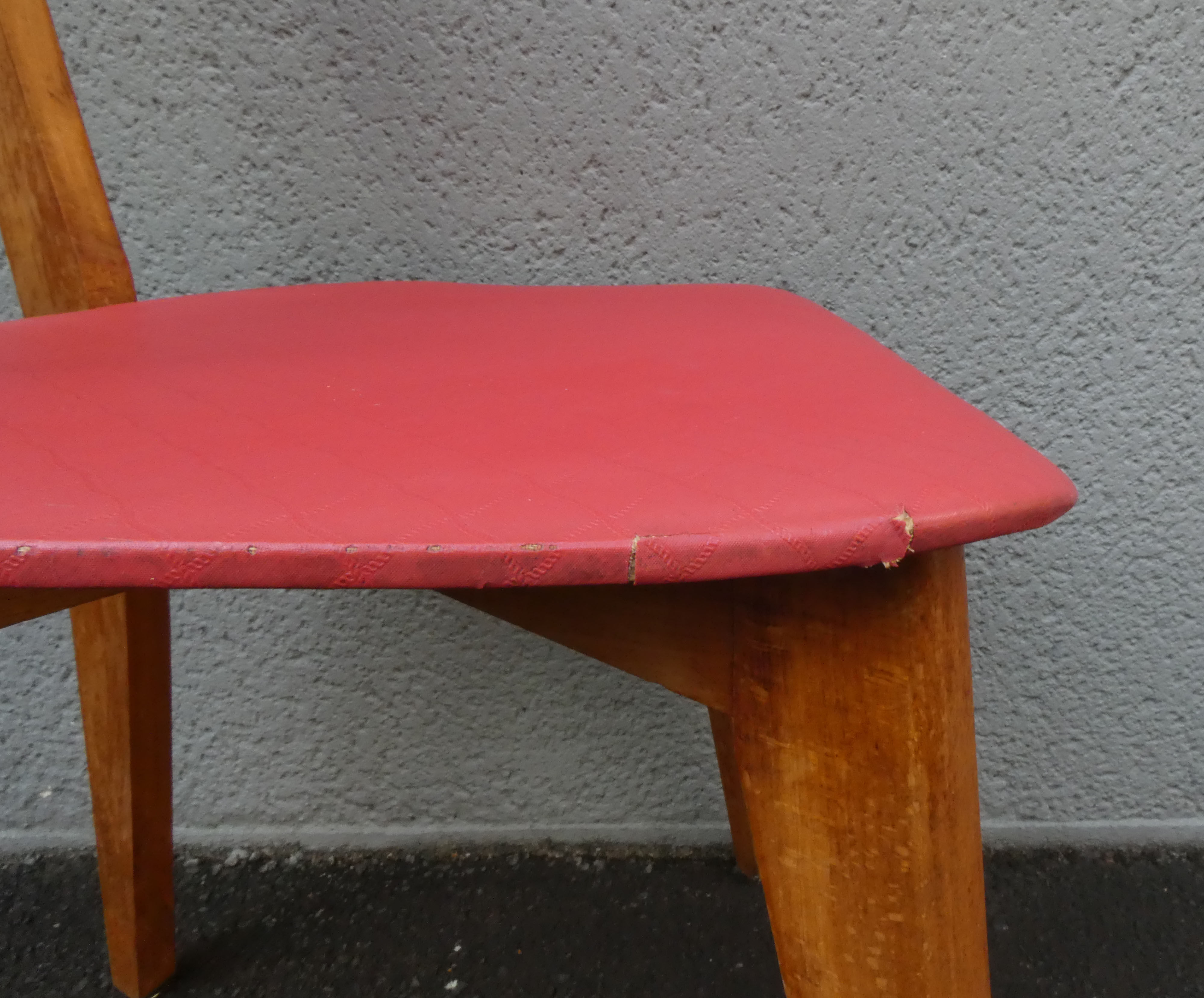 old vintage red chair