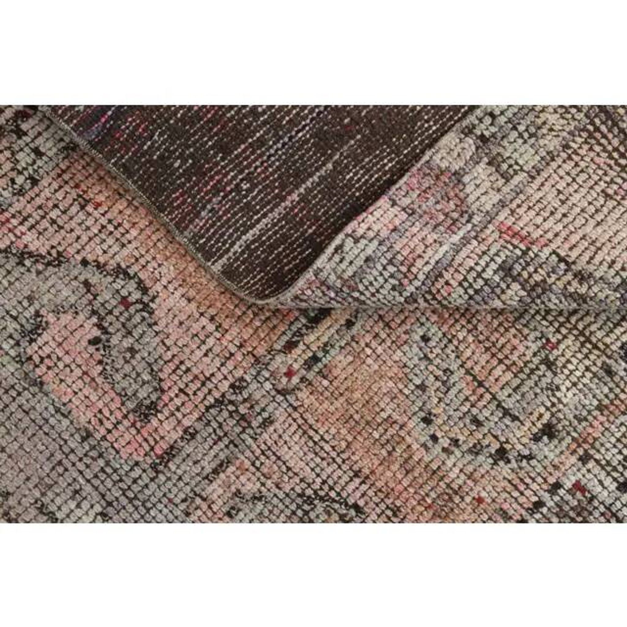 1970s Turkish Oushak Handmade Wool Cotton Orange Runner Rug 91x291