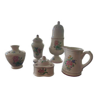 Set of 5 pieces in lunéville