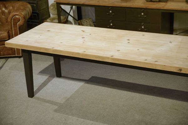 Grande table de ferme en pin XXème