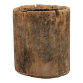 Vase en tronc de chêne creusé primitif français du 19ème siècle