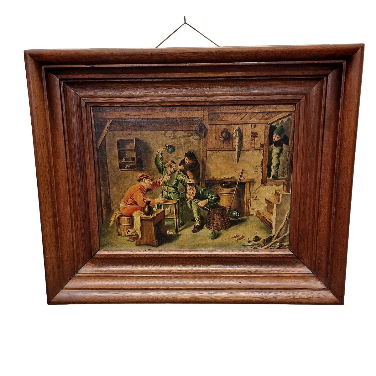 Painting with genre piece after Adriaen Brouwer