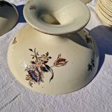 Clairefontaine earthenware plate and fruit bowl set, Saxe model