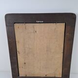 Czechoslovakian wall mirror with a wavy wooden frame, mid-century, 1940s