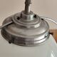 Suspension drop globe opaline white and metal structure