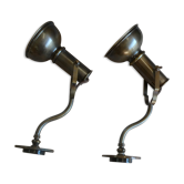 Pair of design wall lamps by Sergio Bernardi Bronze - Italy