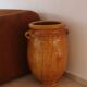 Large terracotta jar tamegroute enameled in curry yellow
