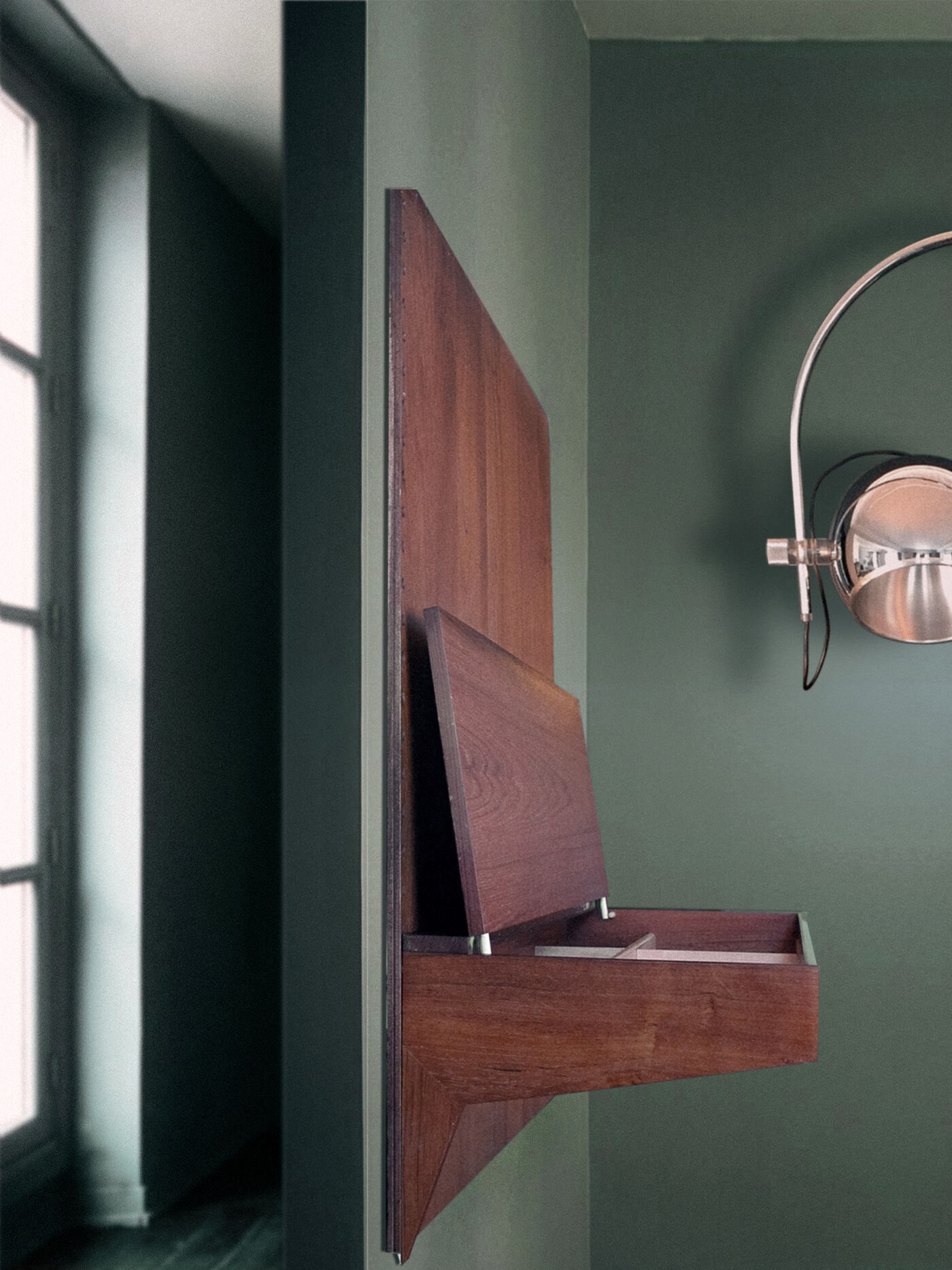 Desk suspended in teak by Poul Cadovius, Denmark, 1960